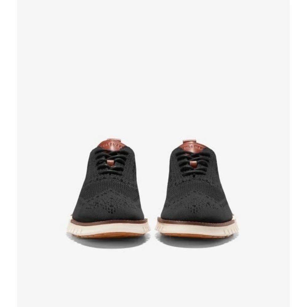 Cole Haan Men's Black Knit‎ Wingtip Grandevolution Oxford Dress Shoes sz 9.5 New